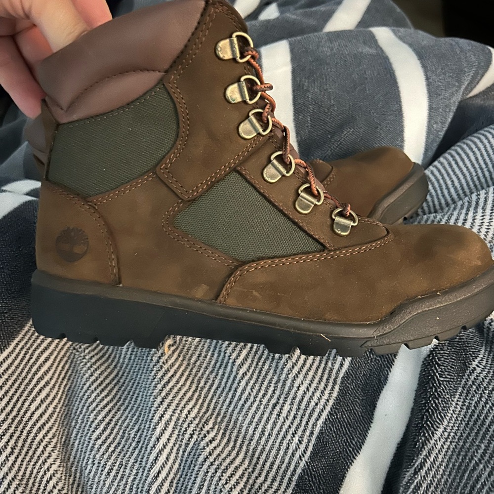 Timberland Kids Brown and Green Boots